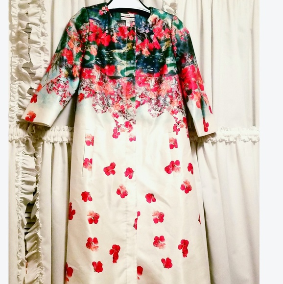 Erdem Duchess Satin Floral Coat - Picture 5 of 8